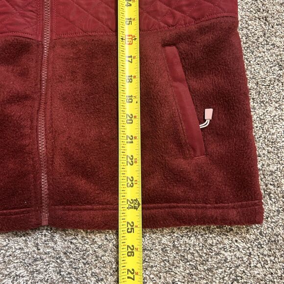 Eddie Bauer Women's Medium Red Jacket Quilted Full-Zip Fleece - Picture 8 of 13